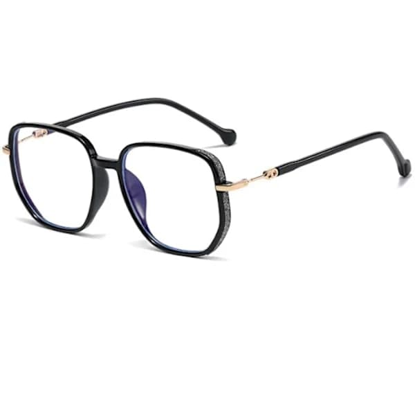 Black Anti-Blue Light Glasses for Myopia, Anti-Blue Light Radiation, Large Thin Face Mirror, Plain Face, Lady