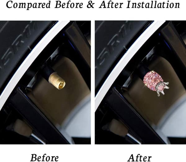 Ventilhetter (Rosa Ananas) Ventildeksler Aluminium Krystall Dekk C