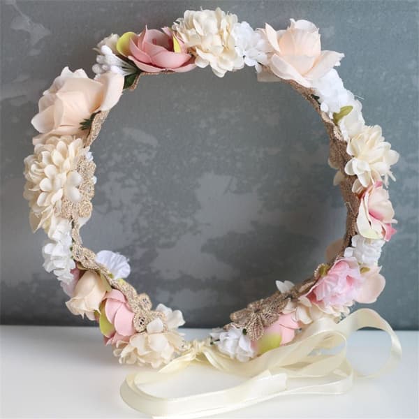 Brudkroner for kvinner Blomsterhodebånd Krans Blomster Bryllupsgirlander KLB