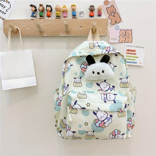 Authorized Sanrio Cartoon Printed Backpack, Padded Shoulder Straps, Hello Kitty Backpack Suitable for School. [DB] klm klm