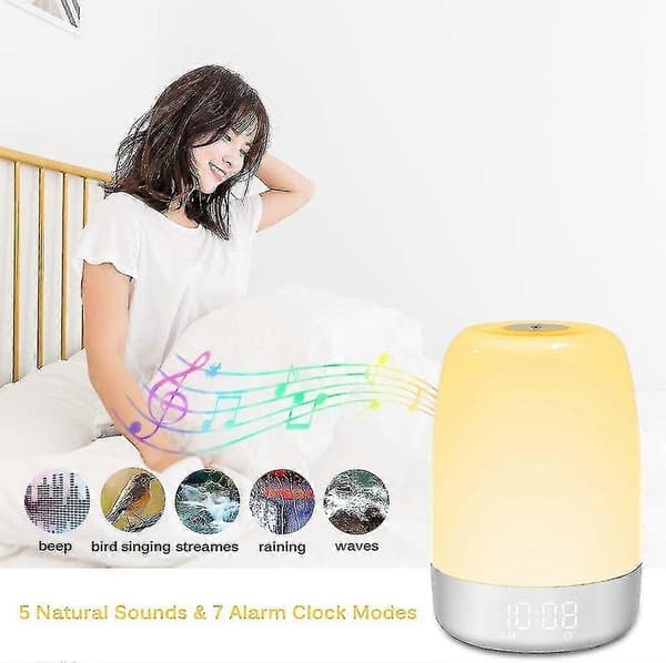Wake-up Light Simulates Natural Sunrise, Alarm Clock, Desk Lamp, LED Night Light