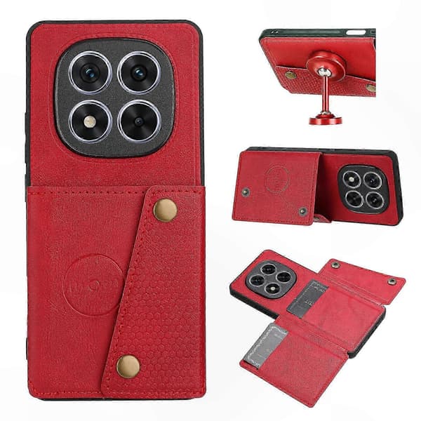 Note 14 Pro 4G Læder TPU-etui med kortpladser og stativ Telefoncover