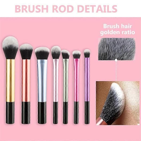 RAINBOW PASTEL MAKEUP BRUSHES - 7 PCS