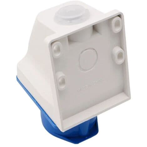 Industrial Socket 16 Amp 3-Pin 220-250V Waterproof IP44 2P + E 3-Phase 16A Suitable for RVs, Caravans, Camper Vans[DB] White White