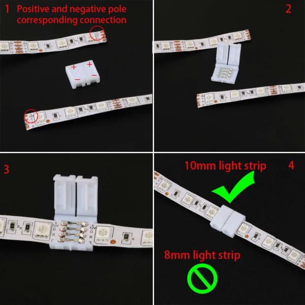 2 stk. Splitterkabel 1 til 2 RGB LED - 30cm, Hvid
