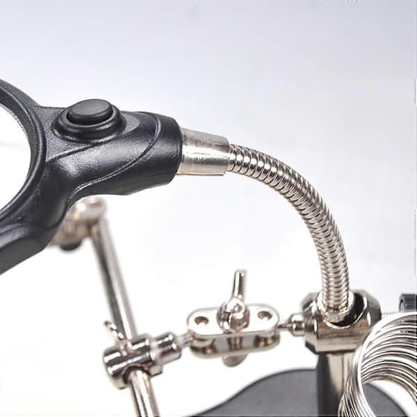 Soldering Station with Magnifying Glass, Soldering Stand, Adjustable LED Lamp, Alligator Clips, PCB Assembly Module (FMY)