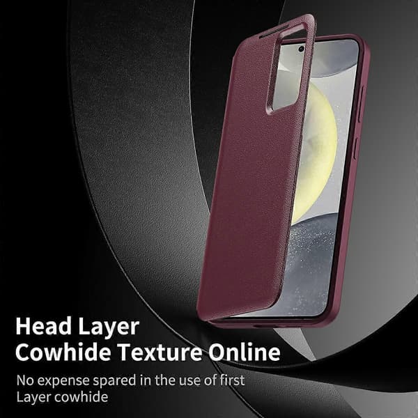For Samsung Galaxy A56 5G Case with Card Holder Smart View Window Leather Phone Case - Wine Red-FX-
