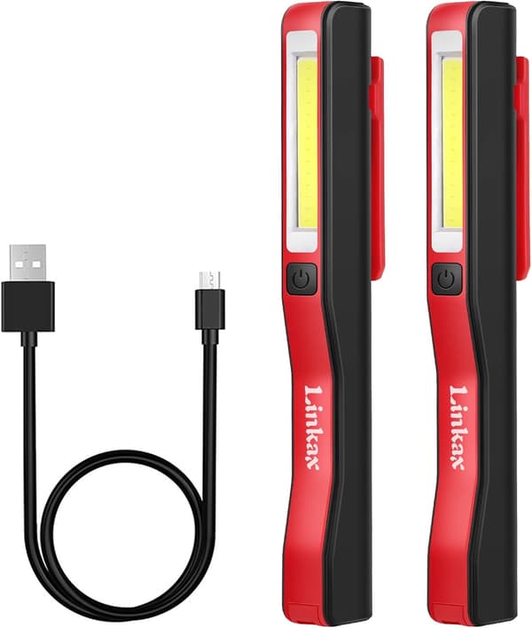 *2 Työvalaisin USB Ladattava COB Tarkastusvalo Taskulamppu Ultra Pow*