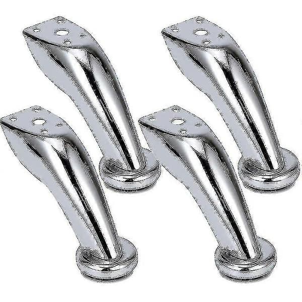 Tykt rustfrit stål sofaben, møbelben, kromben, møbelskabssengsofaben, til sofaer, stole, skamler, skabe, 4 stk.