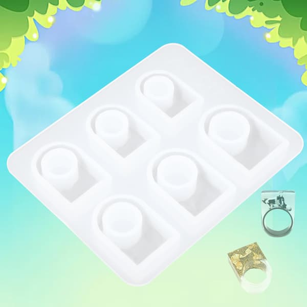 Silicone Ring Mold Square Head Modern Transparent DIY Handmade Jewelry Mold Kit