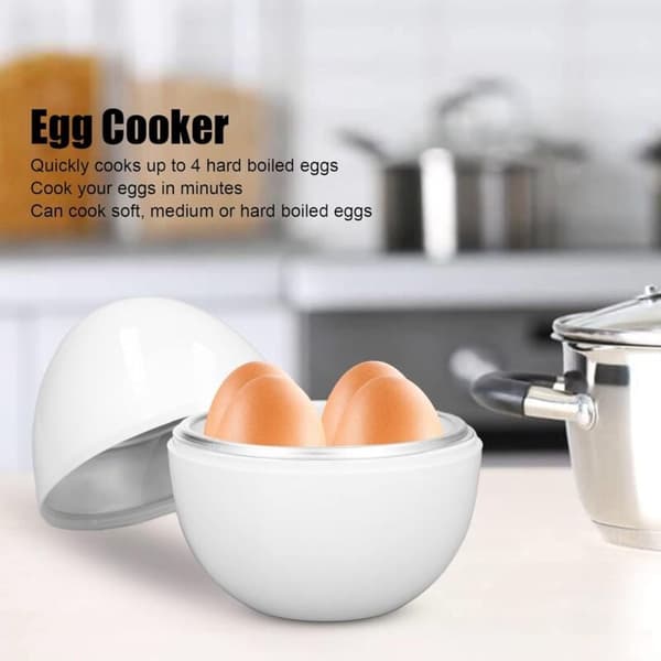 Compact Egg Cooker with Space for 4 Eggs for Hard-Boiled Eggs, Home Use, PP Material