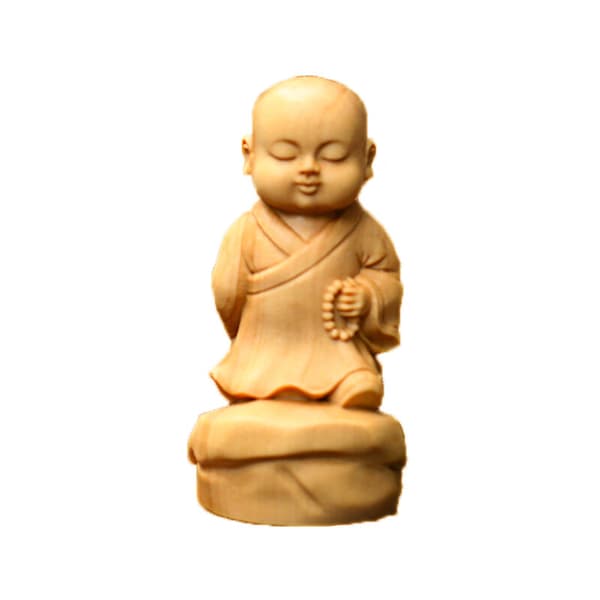 Mini Buddha-statyett Liten munkfigur Kreativa dockor Prydnader Present 8X4.5X4cm