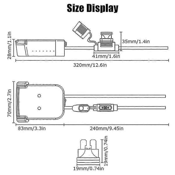 Wheel Adapters for M18 Battery, 18V Wheel Battery Conversion Kit 12awg Cable for RC Toys, Robotics