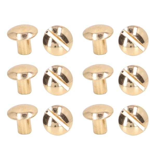 200 Sets Bookbinding Screw Uniform Coating Curved Surfaces Brass Electroplating Treatment Chicago Screws Assortment Set Gold