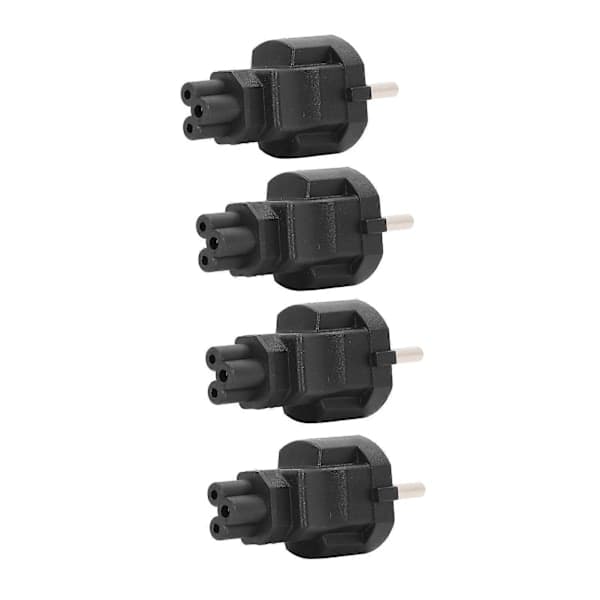 4 stk. EU 2-benet stik til IEC320 C5 strømadapter Professionel EU 2-benet stik 4,8 mm til C5 strømstikadapter til bærbar computer EU-stik 100-250V