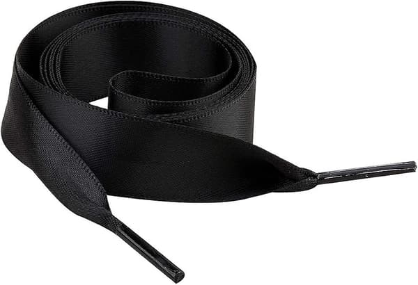 3 par flade silkebånd (sort) med snørebånd 2 cm brede og 120 cm lange, velegnet til træningsballetsko