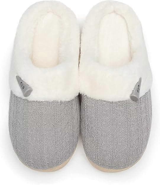 Bekväma tofflor med memory foam, fluffiga sovrumstofflor, halkfria innetofflor för hemmet