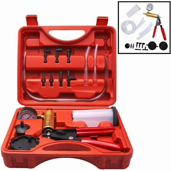 Brake Bleeding Kit, Handheld Vacuum Pump Tester with Adapters, Brake Fluid Bleeding Tool