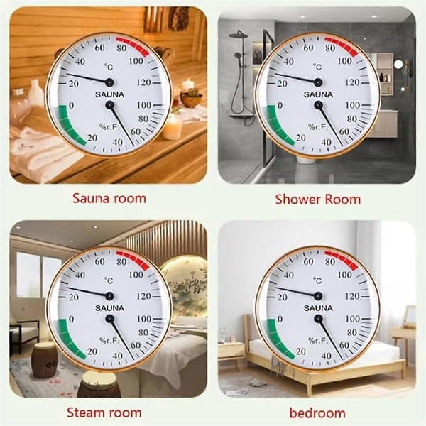 Badstue 2 i 1 Termometer Hygrometer Innendørs Fuktighet Temperaturmåler for Badstue Dampbad
