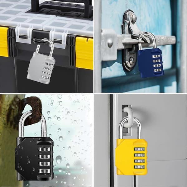 Combination Padlock, 4-Digit Coded Padlock, Gym Lock, School Lock, Weatherproof Outdoor Combination Lock (Yellow)