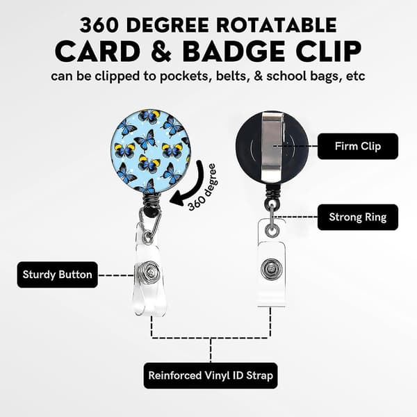 ID Card Holder with Various Pattern Prints, Slide Opening with Lanyard, Multiple Uses, Transparent Card Storage on One Side G G