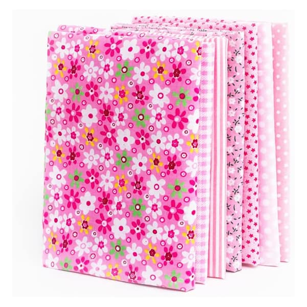 7 Pcs Assorted Fat Quarter Fabric Pieces Quilt Cotton Fabric Sewing DIY Set