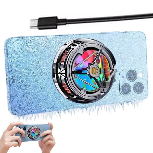 Magnetic Phone Cooler, Phone Cooler, Semiconductor Mobile Radiator, for Smartphone/Tablet/iPad (X18, Black)