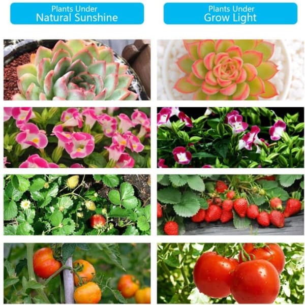 Plantelys / plantebelysning med 4 fleksible LED-lysrør