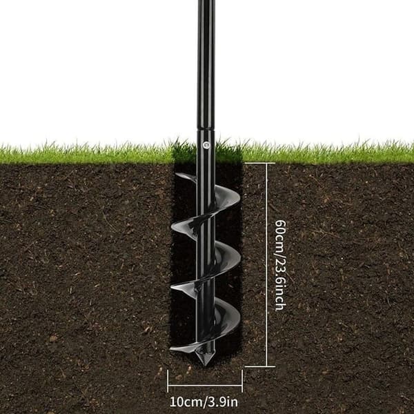 Garden Drill Set, Earth Drill with Non-Slip Handle, Garden Drill, Spiral Drill