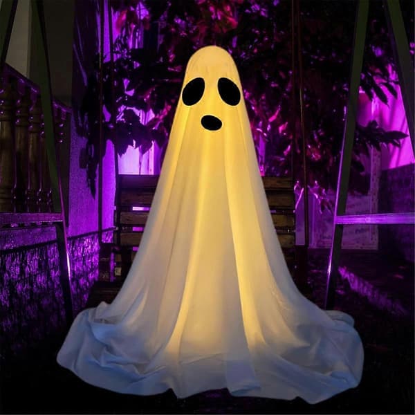 Halloween Outdoor Decorations Spooky Ghost Standing Glitter Decoration Ghost for Halloween (Small) Cute Pets