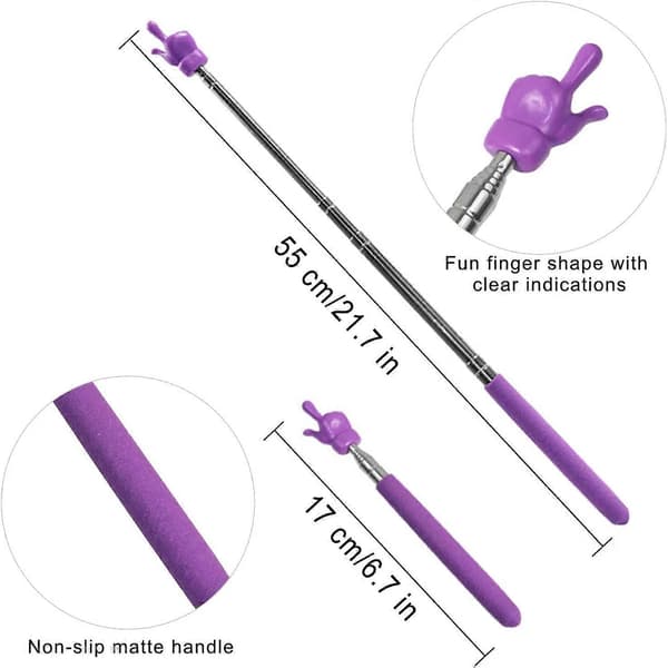 4 st Telescopic Teacher Pointers, Mini Hand Pointer Finger Pointer Stick Finger Pointer for School Preschool Teacher