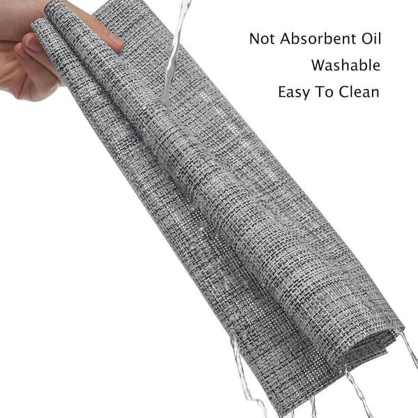 6 placemats - PVC table mats, washable, non-slip, insulated - for kitchen, dining room - 45*30 cm - Grey