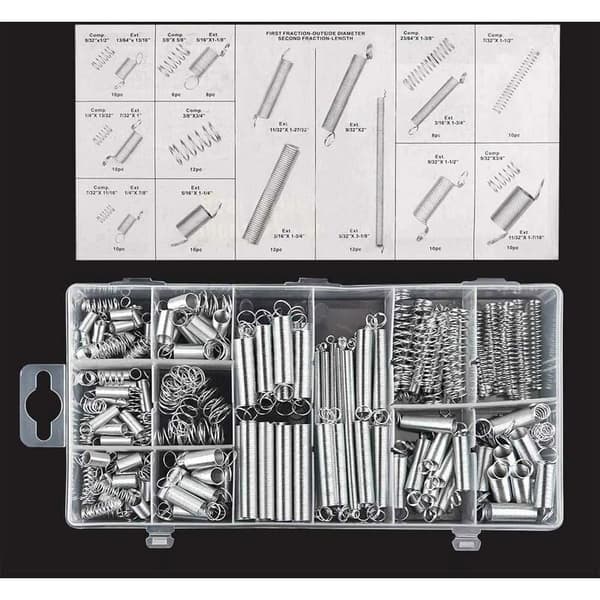 200 Springs Assortment Extension Springs Various Small Extension and Compression Springs with Storage Box