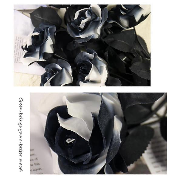 Halloween Sorte Simulerede Roseblomster Ornament Blomsterarrangement Rekvisitter Simulerede Blomster