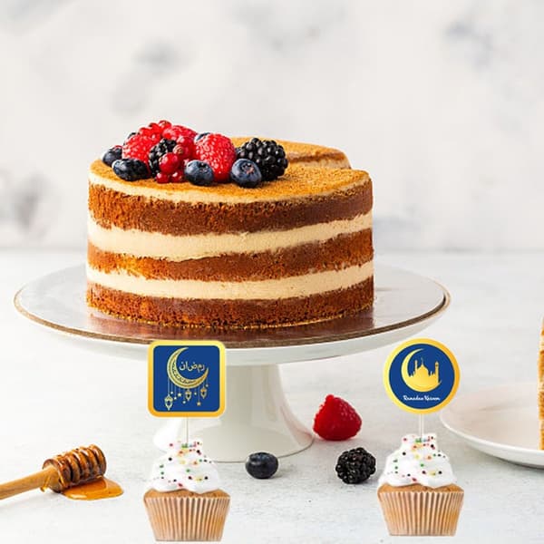 24 stk Eid Mubarak kaketopper Cupcake-plukk Muslimsk Ramadan festkake KLB