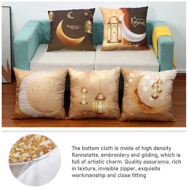 EID Mubarak Decorative Pillow Cover Ramadan Cushion Cover