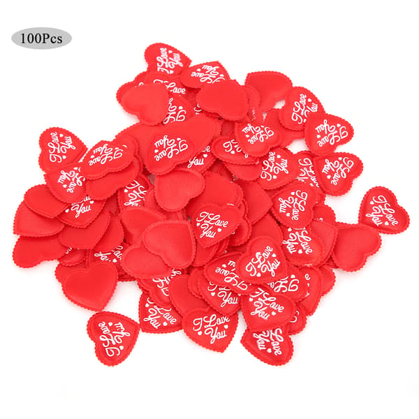 100 stk/pose polyester svamp hjerteformet dekor Valentinsdag bryllupsfest dekorasjon pynt Rød