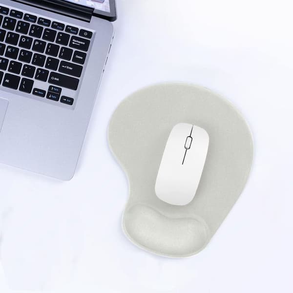 Musematte med håndleddsstøtte, ergonomisk musematte, mus grå