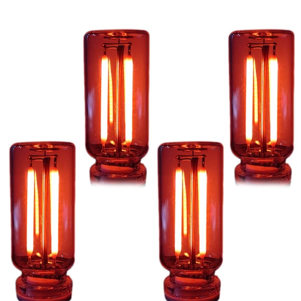 Bil USB Nattlampe Dimbar Interiørbelysning Retro Mini Grensesnitt Rød 4 lasting Red 4 loading