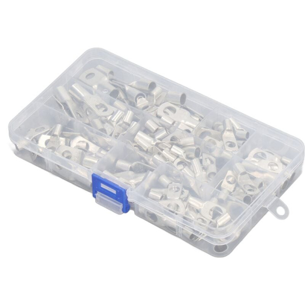 120 Pcs Copper Electrical Ring Terminals for Cable Connections, Compatible with Machines and Vehicles
