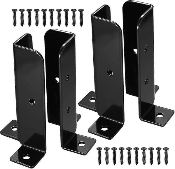 Adjustable Deck Post Bases, Set of 4 Post Foot Brackets, Pergola Brackets for 38x38/50x50/50x101/101x101 mm Posts, Deck Railing, Mailbox