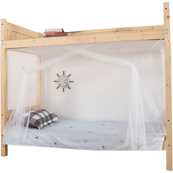White Mosquito Net for Bunk Bed Student Bed Portable Bed Square 90x190x160cm
