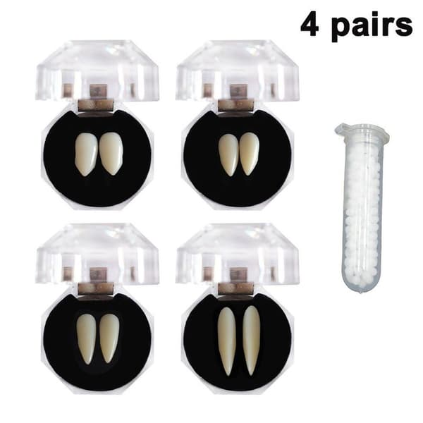 Pair Vampire Fangs Halloween Party Cosplay Dentures Props Decoration