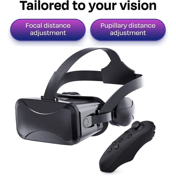 VR-headset kompatibelt med - Universelle virtual reality-briller Svart