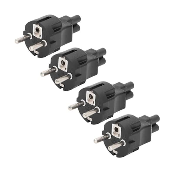 4 stk. EU 2-benet stik til IEC320 C5 strømadapter Professionel EU 2-benet stik 4,8 mm til C5 strømstikadapter til bærbar computer EU-stik 100-250V
