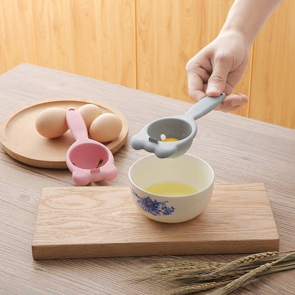 Eggseparator Eggeplomme Hvit Separator Sil Separasjonsverktøy med langt håndtak (Beige 5 stk)