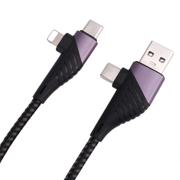 4-i-1 PD USB C-kabel hurtigopladning 65W USB Type C til Type C IOS-kabel til