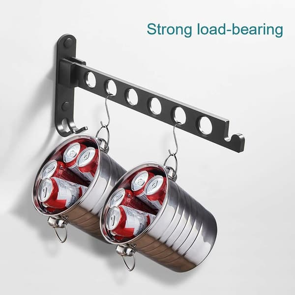 Wall Mounted Clothes Drying Rack, 90° Rotatable Wall Mounted Folding Clothes Rack, for Balcony, Bathroom, Hotel