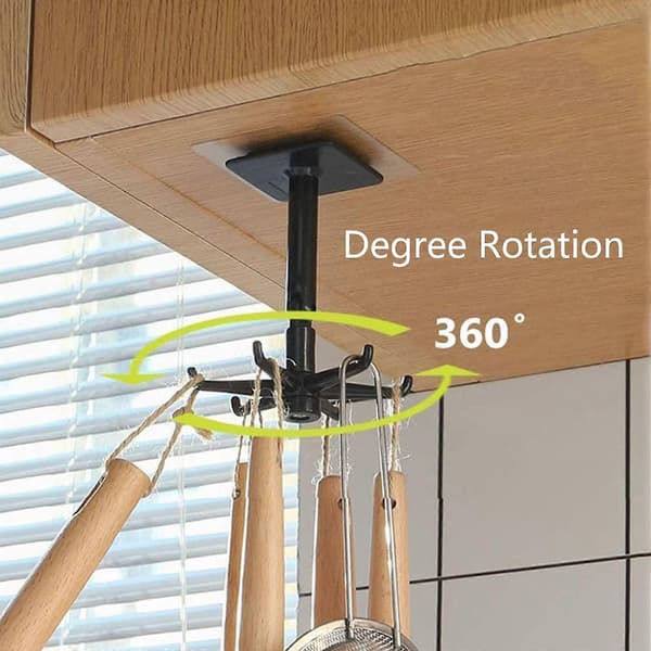 4-pakning stansefrie kroker 360° roterende kroker, sammenleggbare kroker