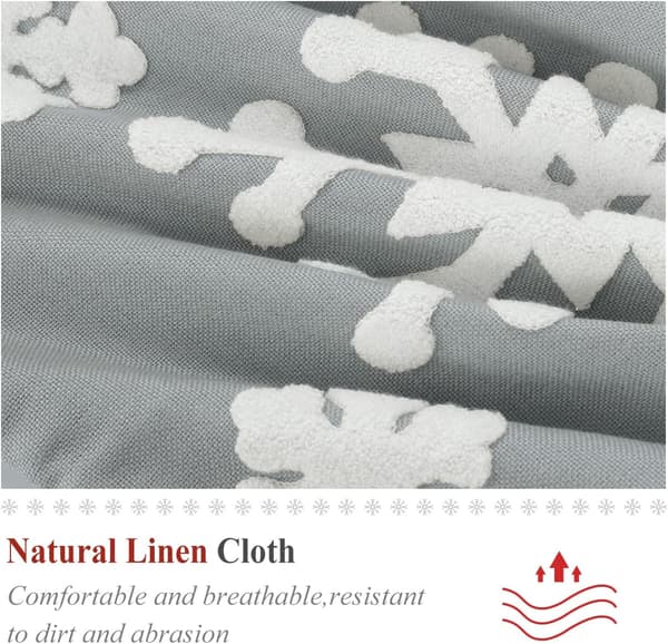 2 pcs Christmas Pillow Covers, Super Soft Snowflake Embroidery DXGHC